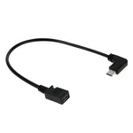 Adattatore cavo micro USB femmina ad alta velocità con gomito a 90 gradi USB-C/Type-C 3.0 maschio, lunghezza: 27,5 cm
