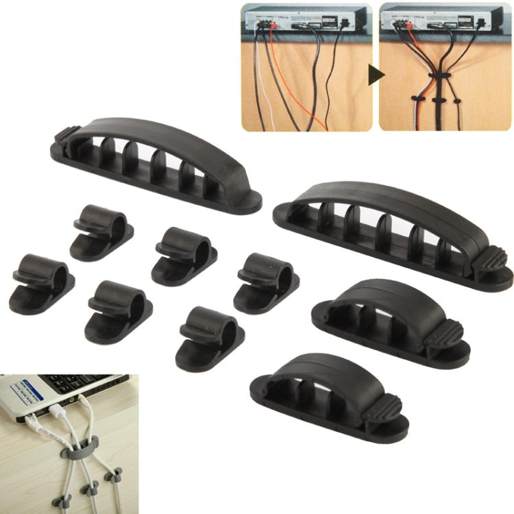 Organizzatore di cavi flessibile in plastica 10 in 1 per cavo elettrico, CC-926, consegna colore casuale
