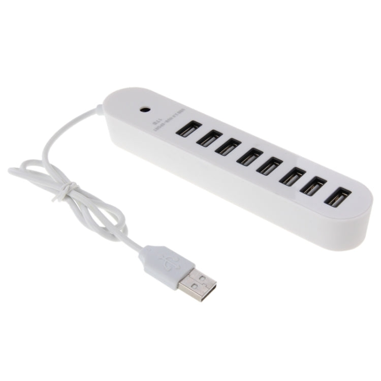 Hub ovale portatile USB 2.0 a 8 porte, lunghezza: 50 cm, 8 Ports (White), 8 Ports (Black)