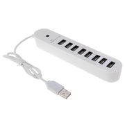 Hub ovale portatile USB 2.0 a 8 porte, lunghezza: 50 cm, 8 Ports (White), 8 Ports (Black)