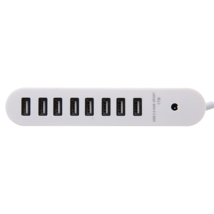 Hub ovale portatile USB 2.0 a 8 porte, lunghezza: 50 cm, 8 Ports (White), 8 Ports (Black)