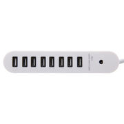Hub ovale portatile USB 2.0 a 8 porte, lunghezza: 50 cm, 8 Ports (White), 8 Ports (Black)