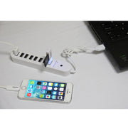 Hub ovale portatile USB 2.0 a 8 porte, lunghezza: 50 cm, 8 Ports (White), 8 Ports (Black)