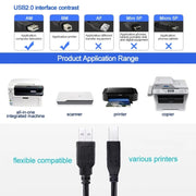 Cavo USB 2.0 A maschio a B maschio prolunga/trasferimento dati/stampante, lunghezza: 4,5 m, USB 2.0 A Male to B Male, 4.5m
