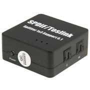 Adattatore di alimentazione SPDIF / TOSLINK Amplificatore splitter audio ottico digitale 1x3 Supporta 5.1, Supports 5.1