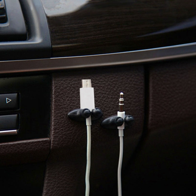 8 PZ DM-003 Comoda clip per cavo per auto con adesivo, DM-003(Black), DM-003(Beige)