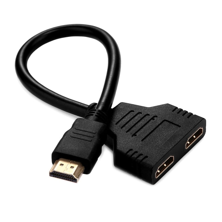 Convertitore adattatore cavo splitter da 30 cm 1080P porta HDMI maschio a 2 femmine 1 in 2 uscite, 1 in 2