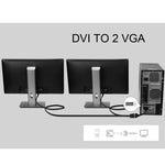 Cavo sdoppiatore DVI 24+5 pin maschio a 2 VGA femmina da 30 cm, DVI 24+5 Pin Male