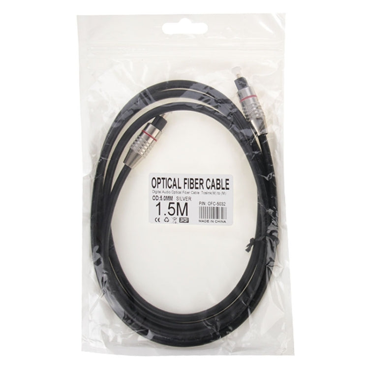 Cavo audio digitale in fibra ottica Toslink da M a M, diametro esterno: 5,0 mm, lunghezza: 1,5 m, 1.5m