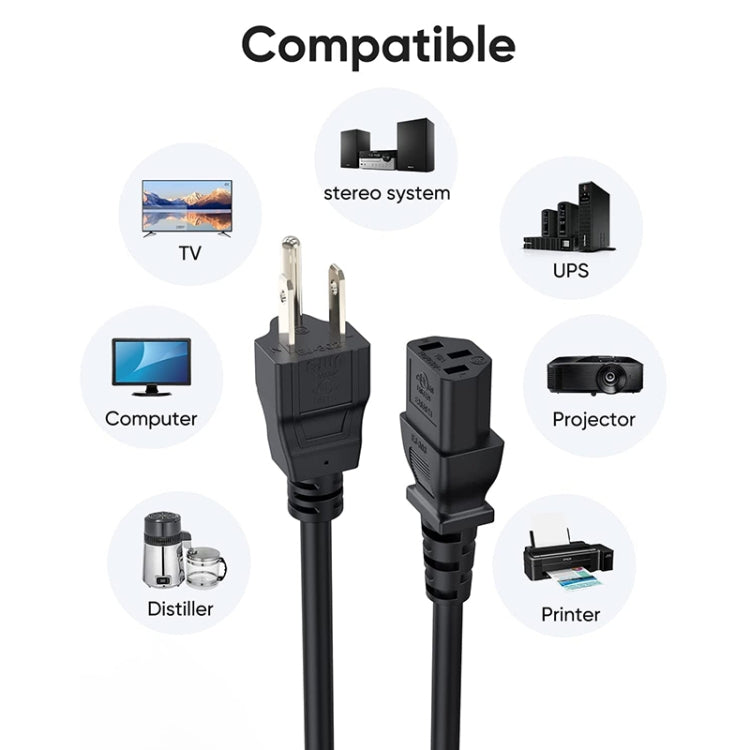 Cavo di alimentazione CA per notebook americano a 3 poli di alta qualità, lunghezza: 1,8 m, US Plug, 1.8m