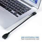 Cavo di prolunga USB 3.0 ad angolo retto da 90 gradi Cavo adattatore da maschio a femmina, lunghezza: 18 cm, Right Angle AM to AF, length: 18cm