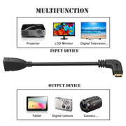Cavo mini HDMI maschio a HDMI 19 pin femmina placcato oro da 16 cm, angolo retto di 90 gradi, Right Angle Mini HDMI to HDMI