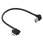 Cavo dati da USB 3.0 a Micro 3.0 da 90 gradi per Galaxy Note III / N9000, lunghezza: 26 cm