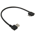 Cavo dati USB 3.0 ad angolo retto da 90 gradi a 90 gradi Micro 3.0 ad angolo retto da 26 cm per Galaxy Note III / N9000