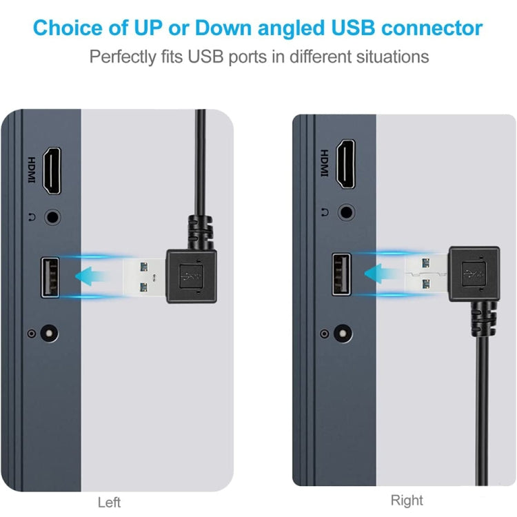 Cavo dati USB 3.0 ad angolo retto da 90 gradi a 90 gradi Micro 3.0 ad angolo retto da 26 cm per Galaxy Note III / N9000