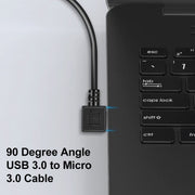Cavo dati USB 3.0 ad angolo retto da 90 gradi a 90 gradi Micro 3.0 ad angolo retto da 26 cm per Galaxy Note III / N9000