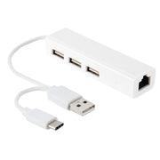 Per Galaxy S8 e S8 + / LG G6 / Huawei P10 e P10 Plus / Xiaomi Mi6 e Max 2 e altri smartphone, 3 Port USB+RJ45+USB Male