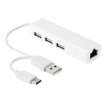 Per Galaxy S8 e S8 + / LG G6 / Huawei P10 e P10 Plus / Xiaomi Mi6 e Max 2 e altri smartphone, 3 Port USB+RJ45+USB Male