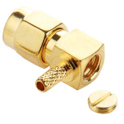 10 pz placcato oro crimpare SMA maschio spina adattatore connettore RF ad angolo retto di 90 gradi per cavo RG174 / RG316 / RG179, Crimp SMA Male Plug Right Angle