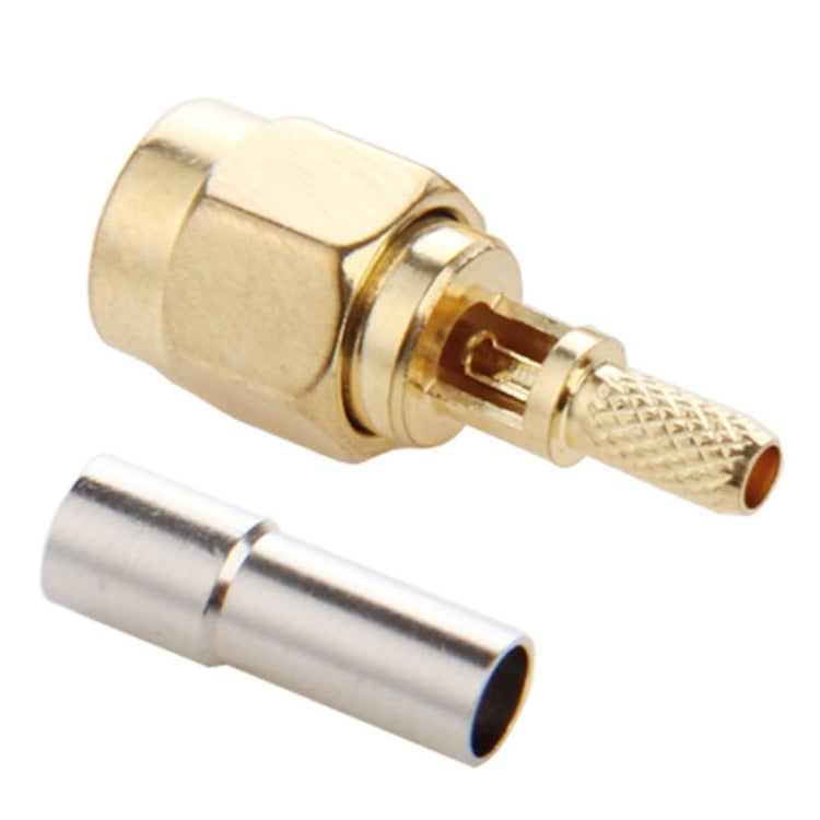 Adattatore connettore dritto maschio SMA a crimpare placcato oro da 10 pezzi per cavo RG174 / RG188 / RG316 / LMR100, Crimp SMA Male