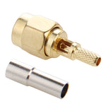 Adattatore connettore dritto maschio SMA a crimpare placcato oro da 10 pezzi per cavo RG174 / RG188 / RG316 / LMR100, Crimp SMA Male