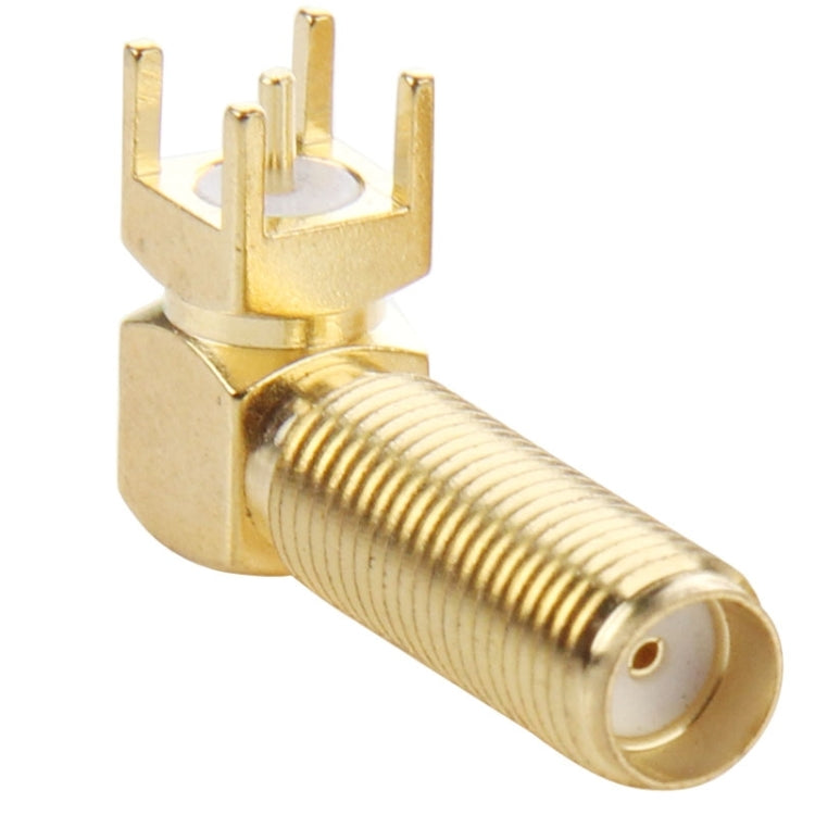 Adattatore connettore quadrato SMA femmina ad angolo retto di 90 gradi placcato oro da 10 pezzi per montaggio su PCB da pannello da 4,0 mm, SMA Female Right Angle