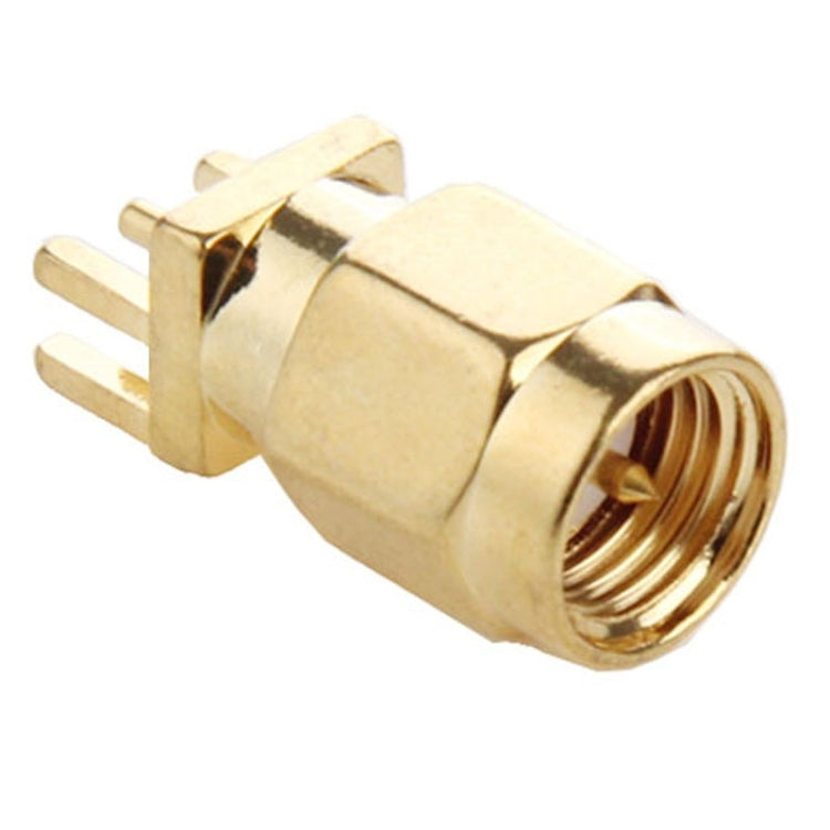 Adattatore connettore RF a saldare da 0,62 pollici con montaggio su bordo PCB placcato oro da 10 pezzi, SMA Male Jack Socket