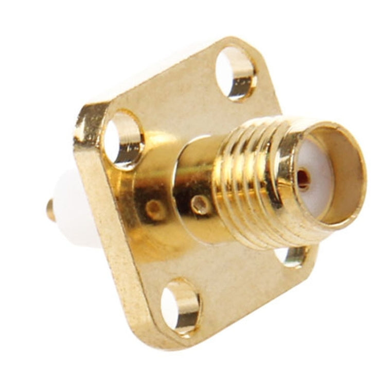 10 pz placcato oro SMA femmina 4 fori telaio montaggio a pannello adattatore connettore a saldare dielettrico esteso, SMA Female 4 Holes