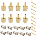 Adattatore connettore RF pin SMA maschio a crimpare placcato oro da 10 pezzi per cavo RG174 / RG316 / RG188 / RG179, Crimp SMA Male Plug