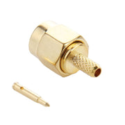 Adattatore connettore RF pin SMA maschio a crimpare placcato oro da 10 pezzi per cavo RG174 / RG316 / RG188 / RG179, Crimp SMA Male Plug