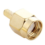 Adattatore connettore RF pin SMA maschio a crimpare placcato oro da 10 pezzi per cavo RG174 / RG316 / RG188 / RG179, Crimp SMA Male Plug