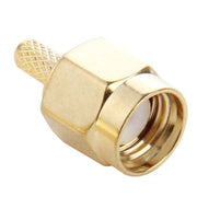 Adattatore connettore RF pin SMA maschio a crimpare placcato oro da 10 pezzi per cavo RG174 / RG316 / RG188 / RG179, Crimp SMA Male Plug