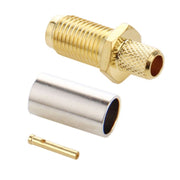 Adattatore connettore RF a crimpare femmina SMA placcato oro da 10 pezzi per cavo RG58 / RG400 / RG142 / LMR195, Crimp RP-SMA Female