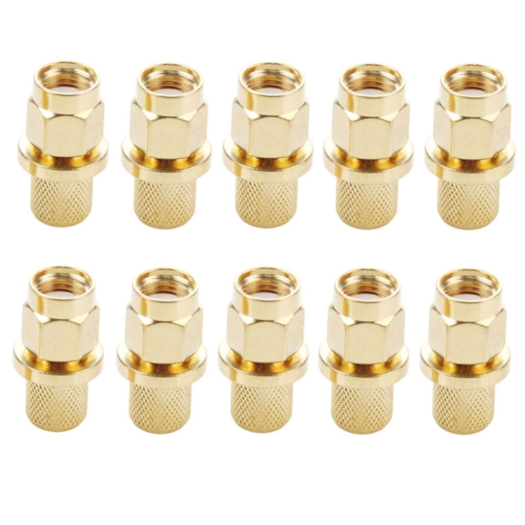 Adattatore connettore RF a crimpare con spina maschio SMA placcato oro da 10 pezzi per cavo RG58 / RG142 / LMR195, SMA Male Plug