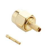 Adattatore connettore RF con pin maschio a crimpare RP-SMA placcato oro da 10 pezzi, Crimp RP-SMA Male Plug