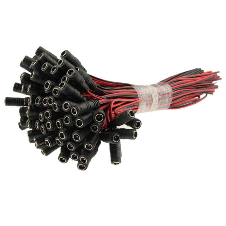 Adattatore connettore cilindrico femmina di alimentazione CC da 100 pezzi 5,5 x 2,1 mm per controller luci LED, lunghezza: 30 cm