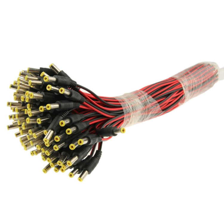 Adattatore connettore cilindrico maschio di alimentazione CC da 100 pezzi 5,5 x 2,1 mm per controller luci LED, lunghezza: 30 cm