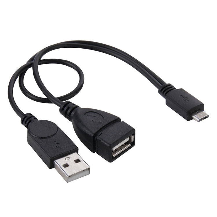 Cavo adattatore convertitore host OTG da micro USB a USB 2.0 maschio e USB 2.0 femmina, lunghezza: circa 30 cm, Micro USB to USB 2.0 AM+AF