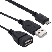 Cavo adattatore convertitore host OTG da micro USB a USB 2.0 maschio e USB 2.0 femmina, lunghezza: circa 30 cm, Micro USB to USB 2.0 AM+AF