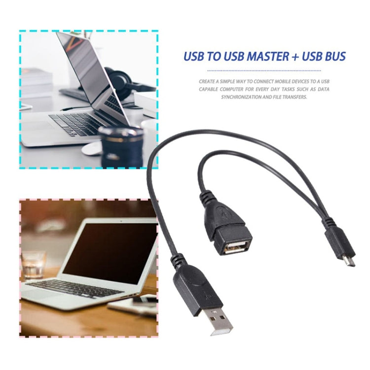 Cavo adattatore convertitore host OTG da micro USB a USB 2.0 maschio e USB 2.0 femmina, lunghezza: circa 30 cm, Micro USB to USB 2.0 AM+AF
