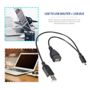 Cavo adattatore convertitore host OTG da micro USB a USB 2.0 maschio e USB 2.0 femmina, lunghezza: circa 30 cm, Micro USB to USB 2.0 AM+AF