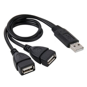 Cavo adattatore USB 2.0 maschio a 2 doppi jack USB femmina per computer/laptop, lunghezza: circa 30 cm, USB 2.0 AM to 2 USB 2.0 AF
