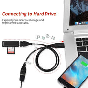 Cavo adattatore USB 2.0 maschio a 2 doppi jack USB femmina per computer/laptop, lunghezza: circa 30 cm, USB 2.0 AM to 2 USB 2.0 AF