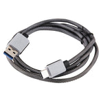 Cavo dati/caricabatterie in tessuto stile 2A USB-C/Type-C 3.1 maschio a USB 3.0 maschio, 1m