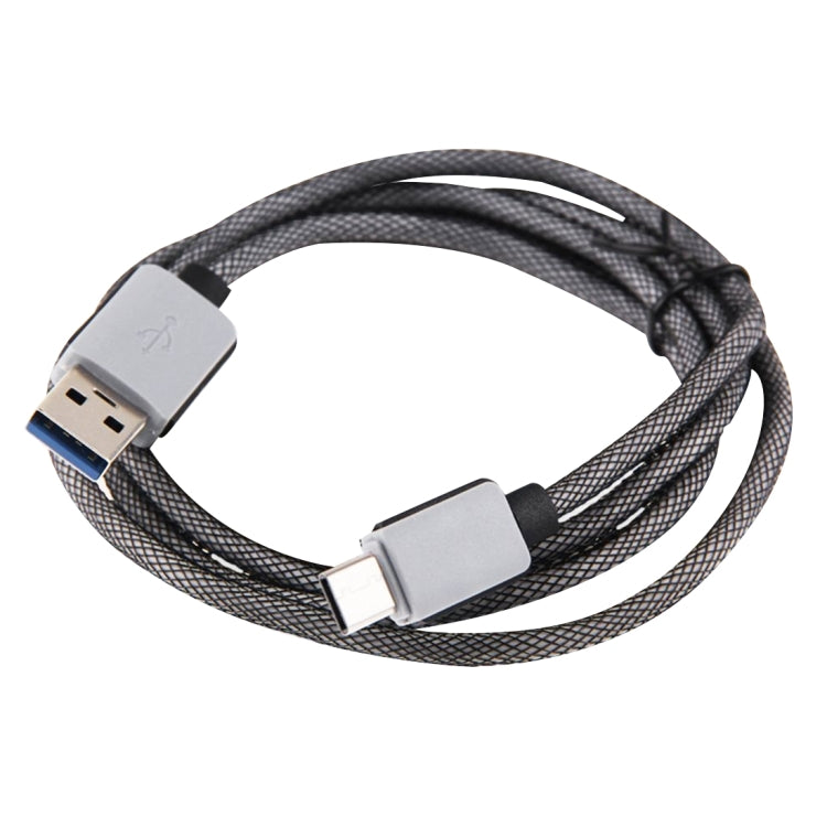 Cavo dati/caricabatterie in tessuto stile 2A USB-C/Type-C 3.1 maschio a USB 3.0 maschio, 1m
