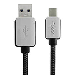 Cavo dati/caricabatterie in tessuto stile 2A USB-C/Type-C 3.1 maschio a USB 3.0 maschio, 1m