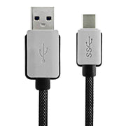Cavo dati/caricabatterie in tessuto stile 2A USB-C/Type-C 3.1 maschio a USB 3.0 maschio, 1m