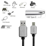 Cavo dati/caricabatterie in tessuto stile 2A USB-C/Type-C 3.1 maschio a USB 3.0 maschio, 1m