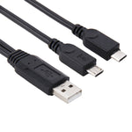 Cavo USB 2.0 maschio a 2 micro USB maschio, lunghezza: circa 30 cm, USB 2.0 AM  to 2 Micro USB
