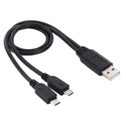 Cavo USB 2.0 maschio a 2 micro USB maschio, lunghezza: circa 30 cm, USB 2.0 AM  to 2 Micro USB